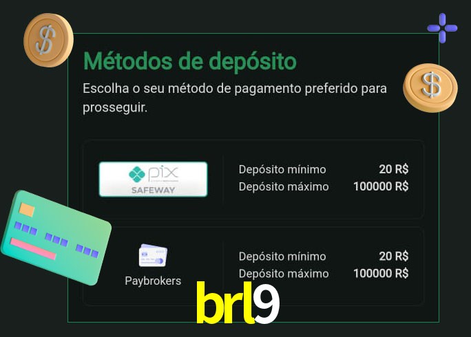 O cassino brl9 oferece uma grande variedade de métodos de pagamento